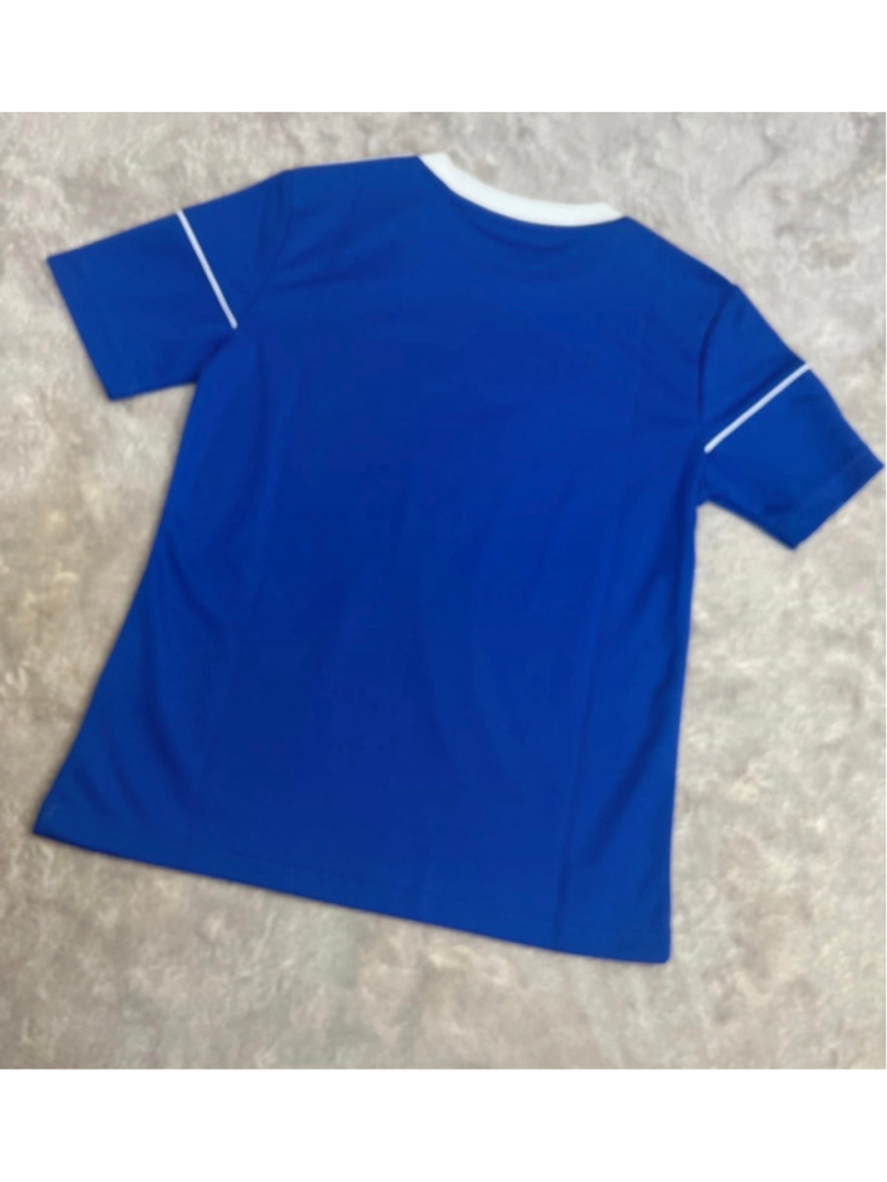 Boys Adidas White Blanc Blue Activewear Jersey Short Sleeve Shirt small 9-10 yrs - Picture 5 of 5